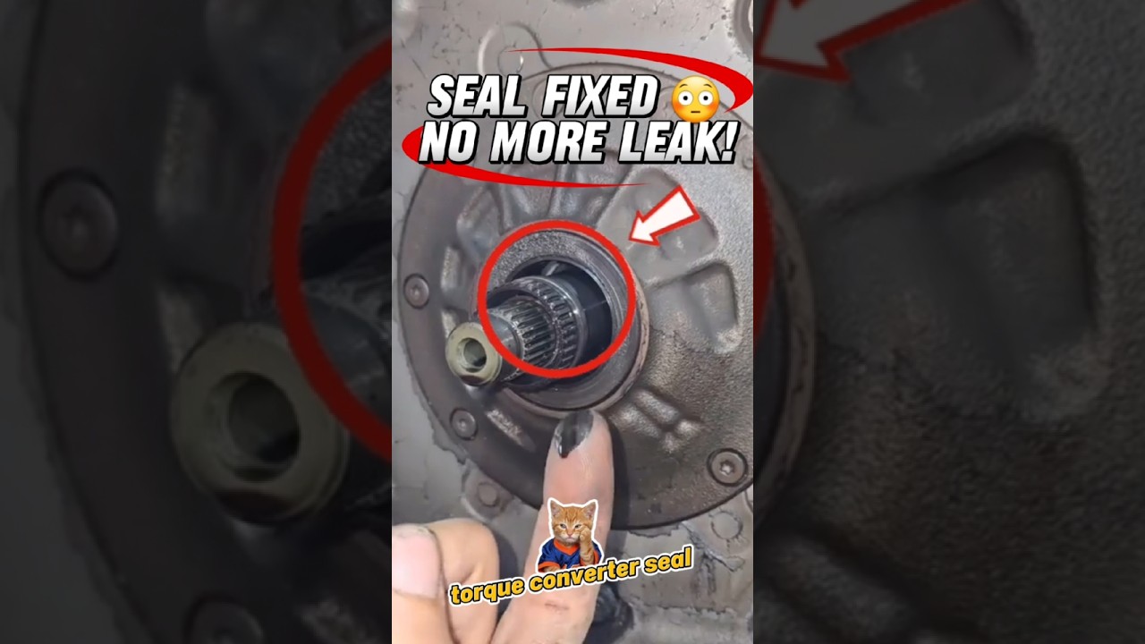 TORQUE CONVERTER SEAL REPLACED 😳 NO MORE LEAKS! #diy #mechanic #shorts
