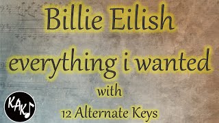 everything i wanted Karaoke - Billie Eilish Instrumental Original Lower Higher Male Key