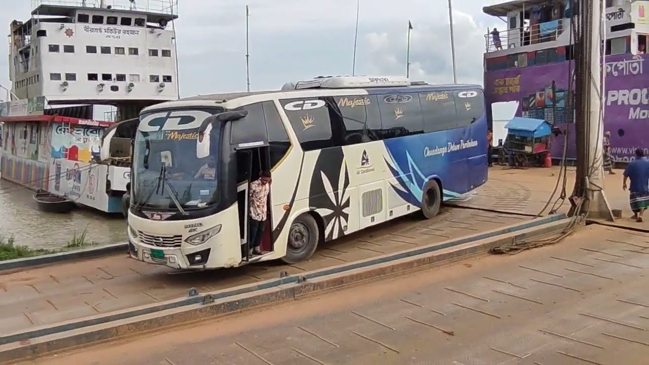 CD AC Bus Loading Video 2022 | Paturia Manikganj Bangladesh Ferry Ghat Video