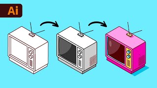 Adobe Illustrator Tutorial  How to Create Flat Design Isometric Art (HD)