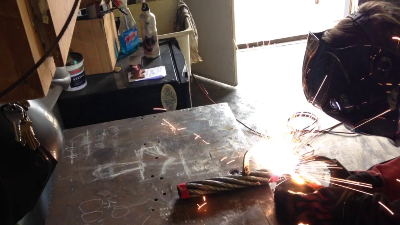 Preparing steel cable for pattern welding - YouTube