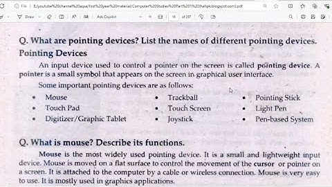 Pointing Devices | Full Explanation | Mouse, Touch Screen, Joystick, Graphic Tablet ICS part 1