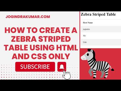 How to create a zebra striped table using Html & CSS only | HTML Tutorial #html #css #strip #table
