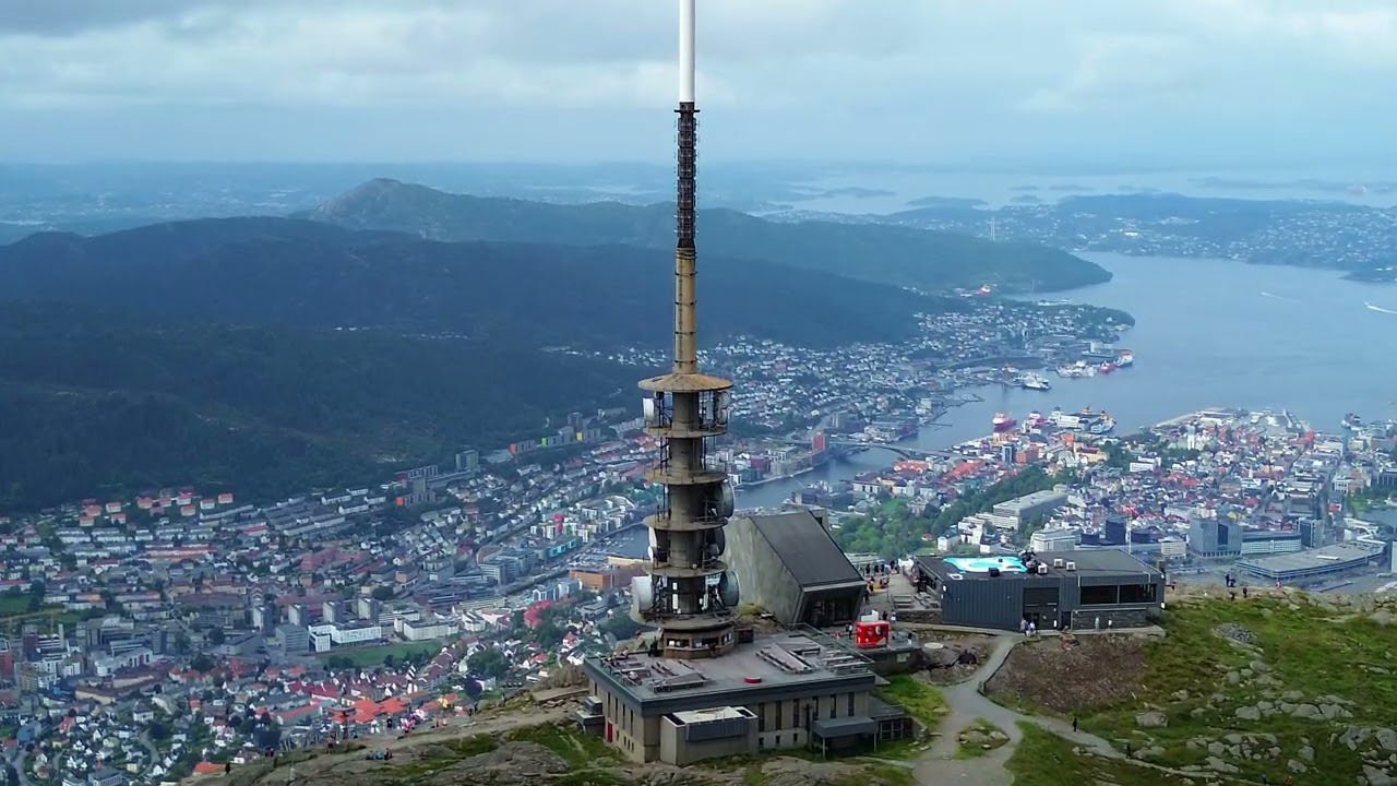 Ulriken Bergen Norway | Cable car Bergen Fly view Drone video Full tour #Ulriken #cablecar