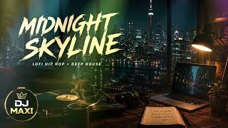 Midnight skyline. Lofi hip hop deephouse