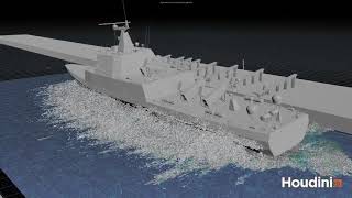 Ship Launch | Houdini FX FLIP sim - RND  | HelicopterFX