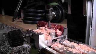 Airsoft piston swiss cheesing with MF70 micro mill
