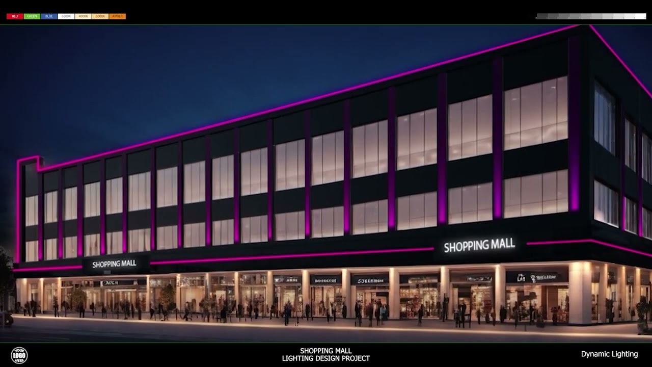 Shopping Mall Facade Lighting Design Project & Presentation