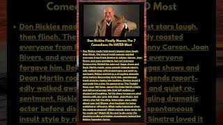 Don Rickles Finally Names The 7 Comedians He HATED Most #shorts