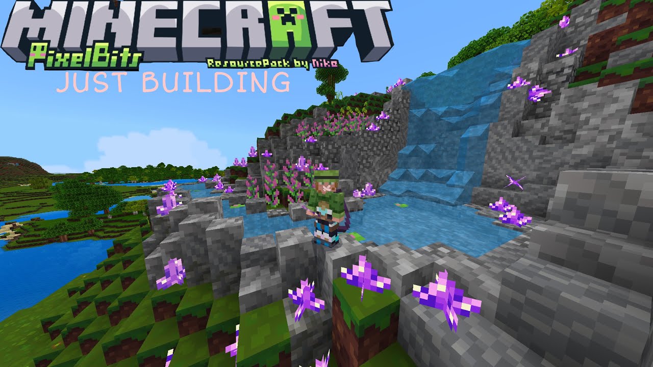 MINECRAFT NO TALKING JUST BUILDING! BUILDING LIL POND - YouTube