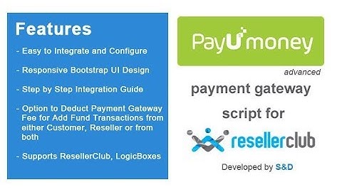 Custom PayUmoney Payment Gateway for ResellerClub/LogicBoxes/Supersite/Orderbox