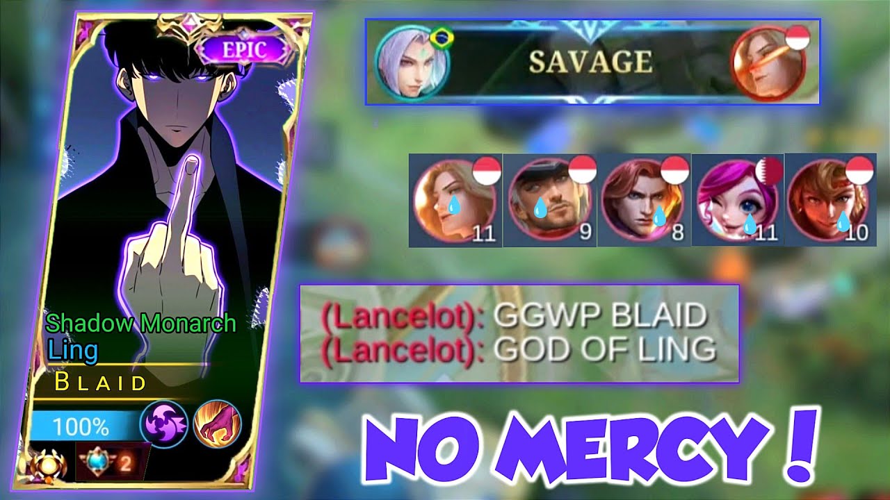 SAVAGE ! LING FASTHAND & ON POINT + AGGRESIVE MODE DESTROY ALL ENEMY ! TOP GLOBAL LING - MLBB