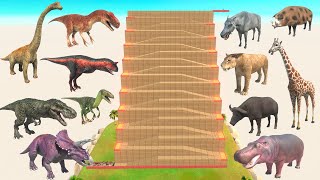 Animals vs Dinosaurs Zigzag Climb - Animal Revolt Battle Simulator