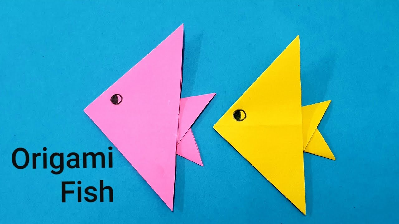 Origami for kids,paper fish, easy paper origami diy - YouTube
