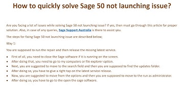 How to quickly solve Sage 50 not launching issue