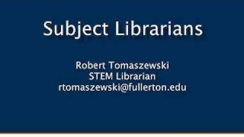 Subject Librarians