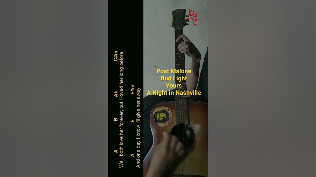 Post Malone x Bud Light - Yours (A Night in Nashville) Guitar Chords cover #shorts