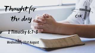 Contentment | 1 Timothy 6:7-8 | Steve Dodman | 31st August 2022