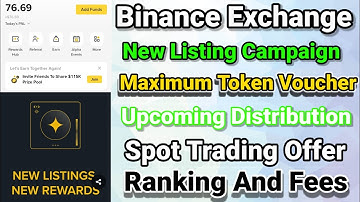 Binance New Listing Campaign Maximum Token Voucher Reward When Upcoming Distribution Ranking Check🔥