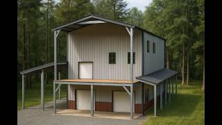 Dream 30x40 Barndominium Ultimate Double Porch Lean-To Customizable