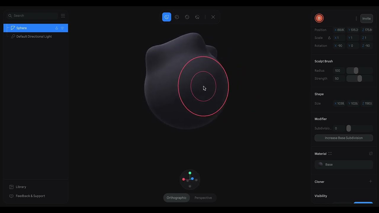 How to Use Sculpt Brush in 3D Spline