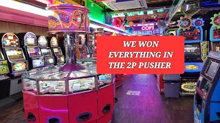 we are back and cleared one of the 2p machines,and can we win on the grabber / claw machines???