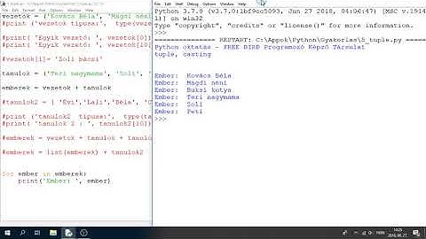 Python Programozás Oktatás: Tuple, zárt lista és a Casting