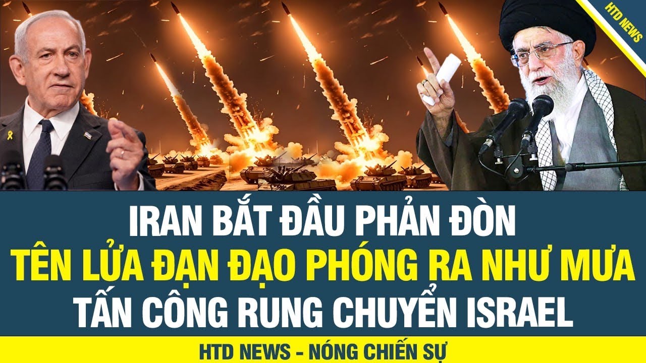 CẬP NHẬT NÓNG! Iran bắt đầu phản đòn, hàng trăm tên lửa đạn đạo lao đi, đã có tiếng nổ ở căn cứ Mỹ?