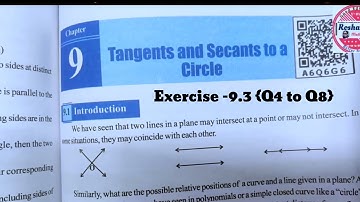 10th Class MATHS | 9. TANGENT AND SECANT TO A CIRCLE |Exercise 9.3 {Q4 to Q8} | BOARD EXAMS -2025