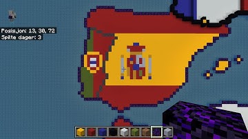 Minecraft Iberia part 3 tiny scale world flag map