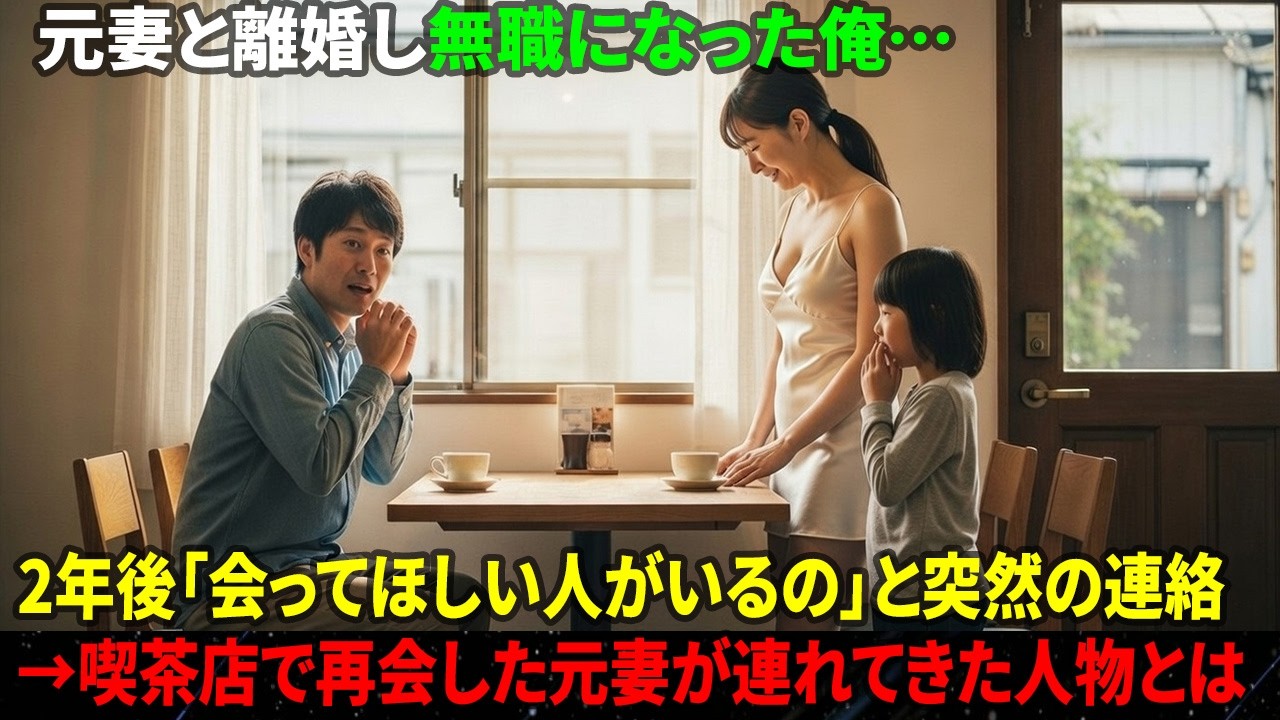 元妻と離婚し無職になった俺…2年後「会ってほしい人がいるの」と突然の連絡→喫茶店で再会した元妻が連れてきた人物とは