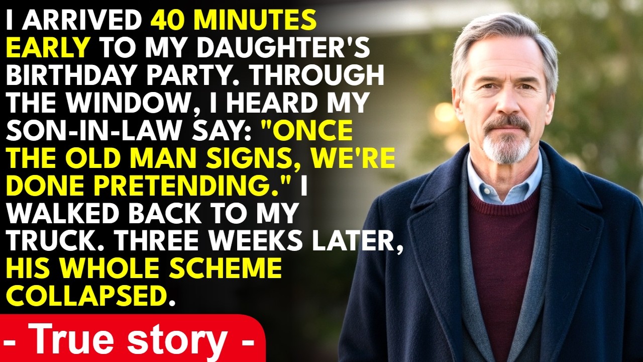I arrived 40 minutes early to my daughter’s birthday party, carrying the shelf she’d asked me to assemble in the garage. As I rounded the side of the house, I heard my son-in-law’s voice through...