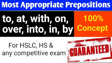 Most appropriate Prepositions @anssacademy8554 #prepositions #hslc #seba #ahsec #englishgrammar