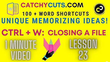 Easy Word keyboard shortcuts Memorizing Ideas !. Ctrl + W. Closing a File