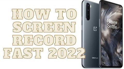 HOW TO SCREEN RECORD FAST ON ONEPLUS PHONES 2022