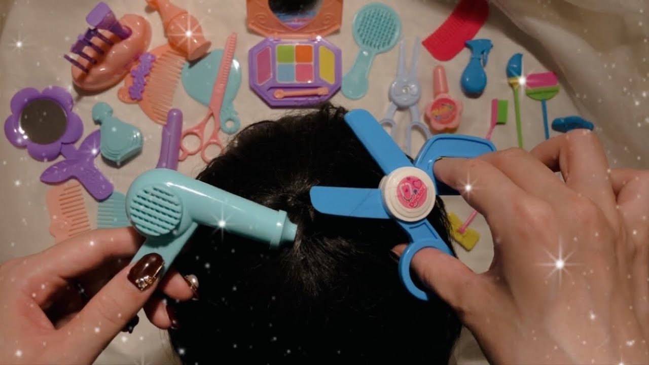 【ASMR】悪い気をハサミでカット✂️ヒーリング美容室Plastic hair salon