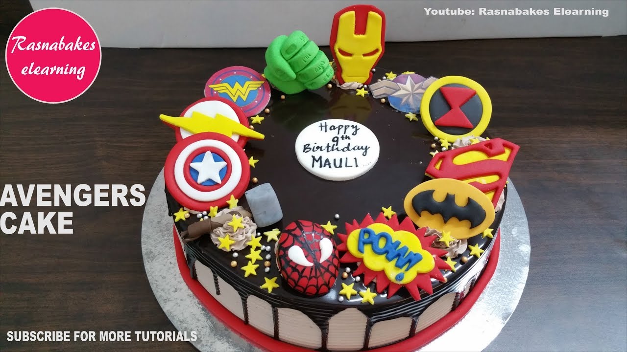 Square Avengers Photo Cake