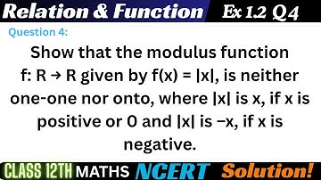 Class 12 Ex 1.2 Question 4 Math | Relation & Function | Q4 Ex 1.2 Class 12 Math | ex1.2 q 4 Class 12
