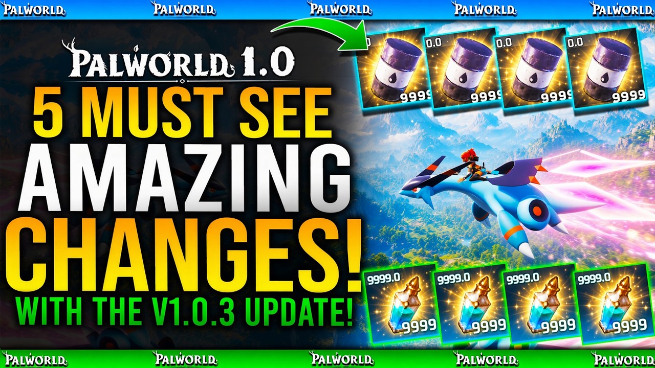 Thumbnail for Palworld - 5 INCREDIBLE CHANGES YOU NEED TO SEE From Patch Update v1.0.3