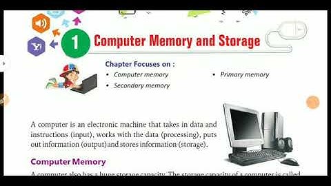 COMPUTER MEMORY AND STORAGE CLASS 4 CHAPTER-1 PART - 2