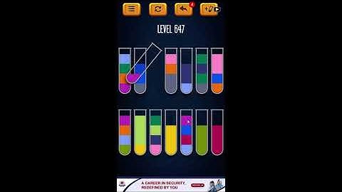 Water Sort Puzzle - Color Liquid Sorting Game Level 647 Solution