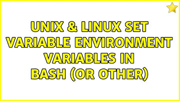 Unix & Linux: Set Variable Environment Variables in bash (or other) (4 Solutions!!)