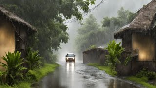 Driving In Heavy Rain - SLEEP with HEAVY Rain 🌧️💤 - Relaxing DRIVE Through Villages & Fields 🚗