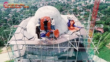 Đ Đ Thích Đạo Thịnh thị sát tiến độ thi công Đại Tượng Phật Chùa Khai Nguyên ok