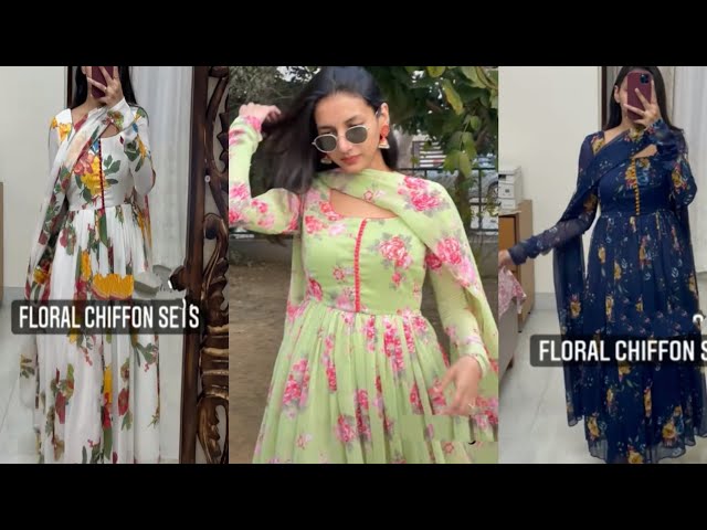 chiffon dress stitching ideas Printed chiffon gown designs |printed frok Stitch own designer gowns from  printedcifn fabric ideas