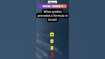 Excel Quiz 1
