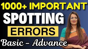 1000+ Important Spotting Errors For all Exams | Basic - Advance | Grammar | English With Rani Ma