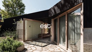 Inside a MidCentury Inspired Brick Home Built Around a Courtyard | estliving.com