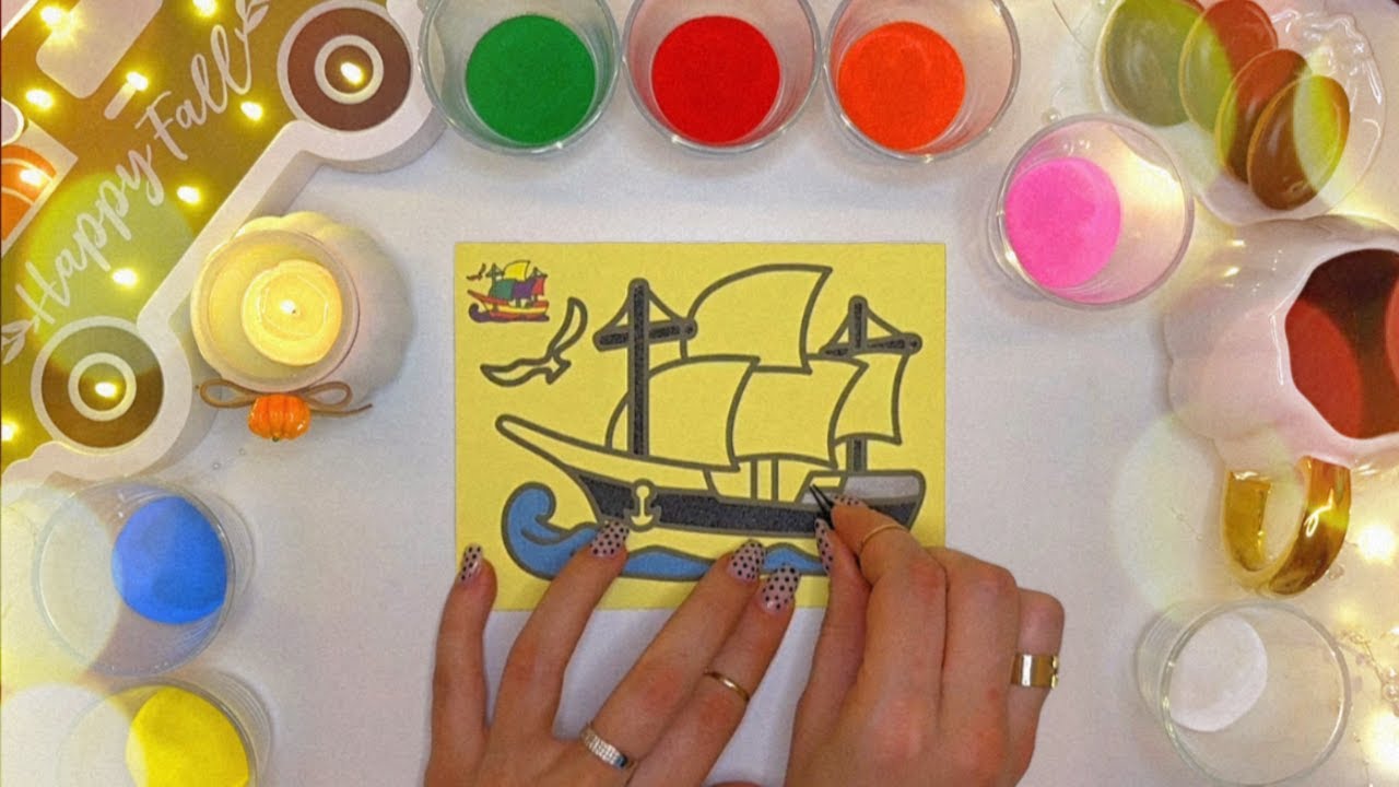 Cozy Ship Sand Painting ⛵️ | Relaxing ASMR & Candlelight Vibes