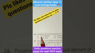 mineral nutrition class 11 ncert biology aiims aiimsdelhi neet 2024mbbs hardwork shortvideo